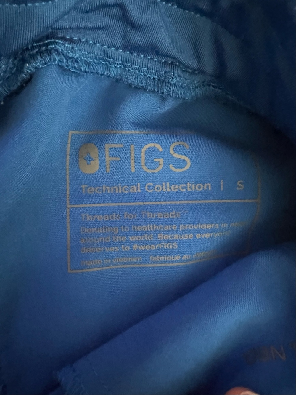 Figs High Waisted Zamora Jogger Scrub Pants | Royal Blue | Size Small - Picture 7 of 7